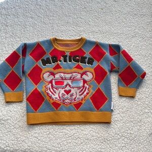 Kids Tiger Sweater - Blue and Red